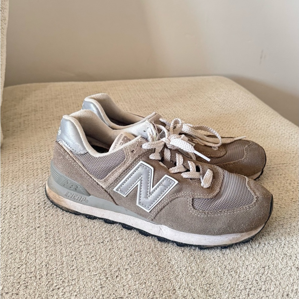 New Balance 574 Gray and Silver Athletic Shoes